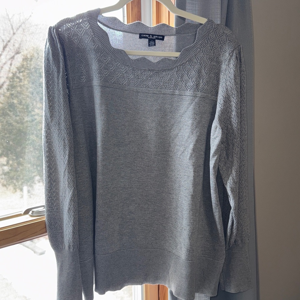 Cable and Gauge Openwork Knit sweater